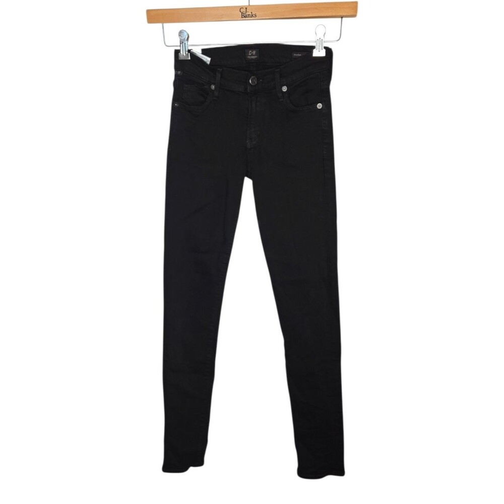 Citizens of Humanity C of H Avedon Black Slick Skinny Leg Denim Jeans, Size 25